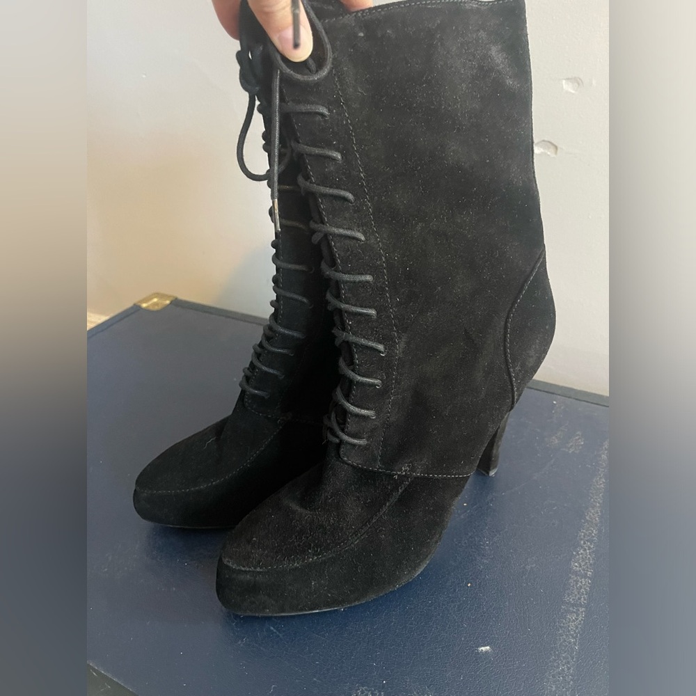 Black High Heel Laced boots
